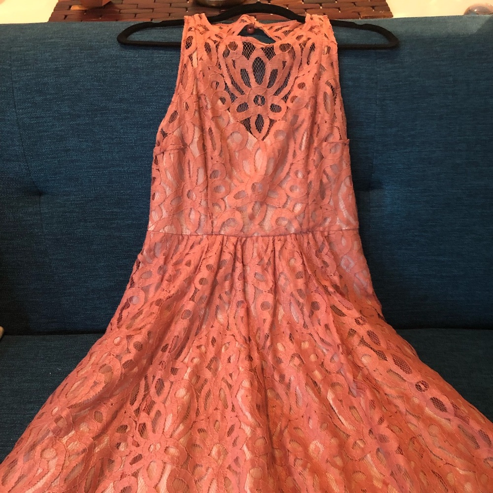 Rose Gold Lace Dress from Anthropologie